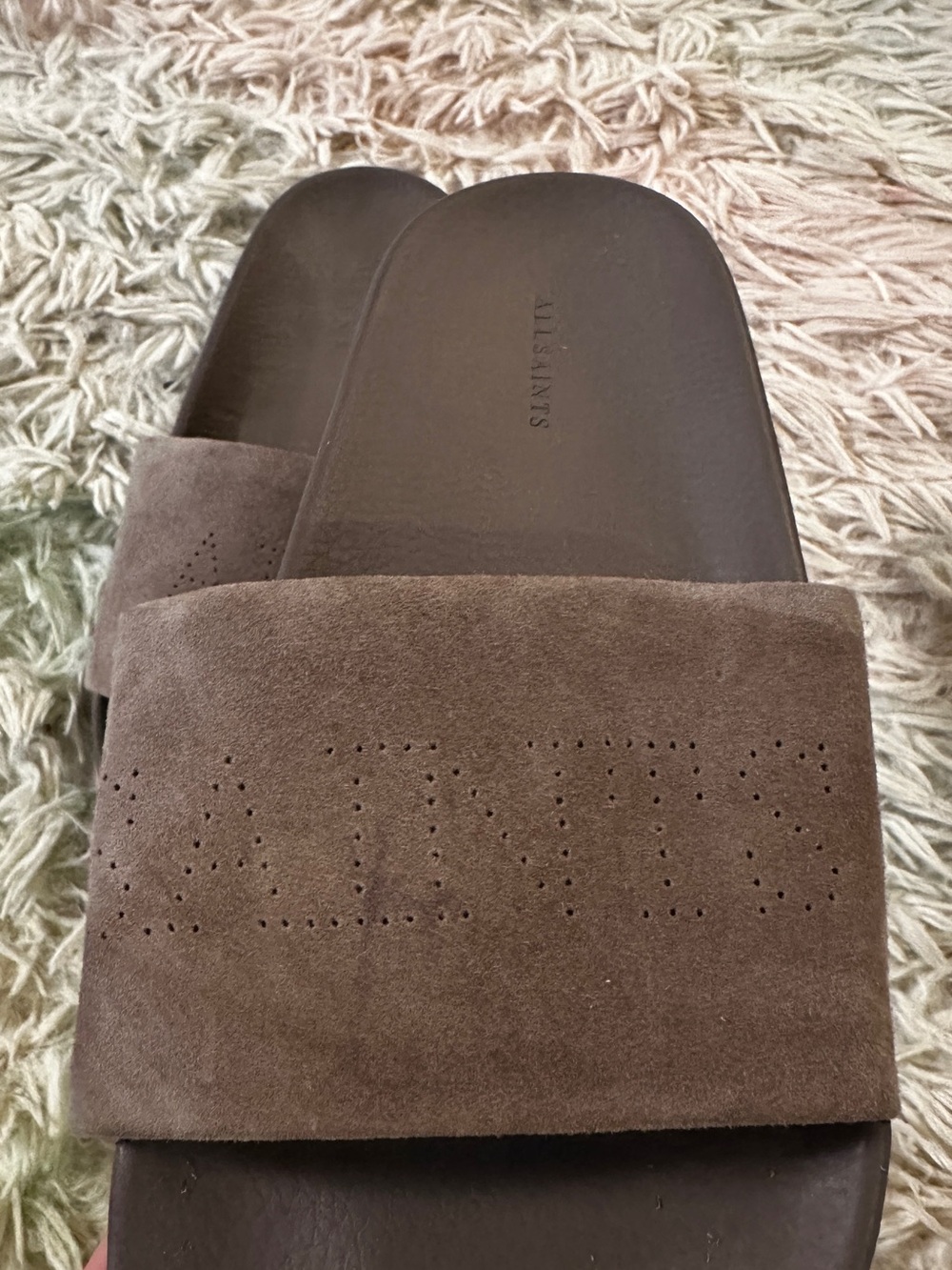 AllSaints Karli Suede Sliders Size 38 - Picture 4 of 9